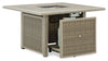Muskoka Outdoor Patio Fire Pit Table - 50,000 BTU, Resin Wicker, Metal - Beige | Foyer-table Muskoka pour la terrasse à l’extérieur - 50 000 BTU, osier en résine, métal - beige