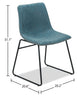 Tess Dining Chair with Leather-Look Fabric, Metal - Blue | Chaise de salle à manger Tess en tissu d’apparence cuir et en métal - bleue