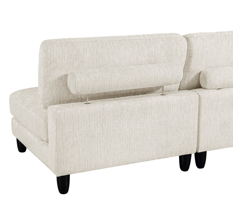 Lounge 5-Piece Chenille Armless Modular Sectional – Beige