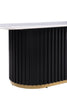 Kort & Co. Capri 47.5" Modern Rectangular Coffee Table with White Sintered Stone Top – Black and Gold | Table à café rectangulaire moderne Capri Kort & Co. de 47,5 po avec dessus en pierre frittée blanche - noire et dorée