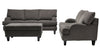 Made in Canada Nofia 44" Chenille Fabric Storage Ottoman with Wood Legs - Charcoal Grey | Pouf de rangement Nofia de 44 po fabriqué au Canada en tissu de chenille avec pattes en bois - gris anthracite