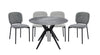 Luka Dining Table with Sintered Stone Top, Metal Base - 43.5"W Round – Grey | Table de salle à manger Luka avec dessus en pierre frittée et base en métal - 43,5 po (L), ronde - gris