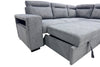 Coast 3-Piece Right-Facing Fabric Sleeper Sectional with Storage and Ottoman - Smoke | Sofa-lit sectionnel de droite Coast 3 pièces en tissu avec rangement et pouf - fumée