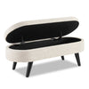 Montreal 43.5" Oval Fabric Storage Ottoman - White|Pouf de rangement ovale Montreal de 43,5 po en tissu - blanc