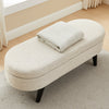 Montreal 43.5" Oval Fabric Storage Ottoman - White|Pouf de rangement ovale Montreal de 43,5 po en tissu - blanc