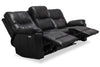 Made in Canada Dawson 87" Genuine Leather Power Reclining Sofa with USB Port and Accent Pillows - Black | Sofa à inclinaison électrique Dawson de 87 po fabriqué au Canada en cuir véritable avec port USB et oussins décoratifs - noir