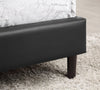Paseo Platform Bed in Black Vegan-Leather Fabric - Full Size | Lit plateforme rembourré Paseo en tissu de cuir végétalien noire - format lit double