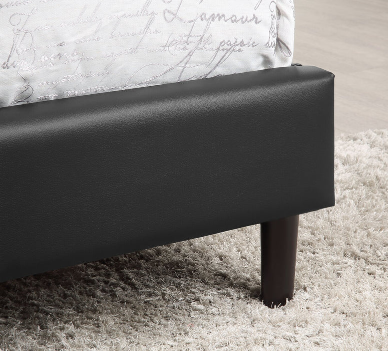 Paseo Platform Bed in Black Vegan-Leather Fabric - Full Size