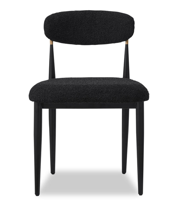 Kort & Co. Capri 7pc Dining Set with Table & 6 Chairs, Gold Accent, Pedestal Base, 72\"W - Black