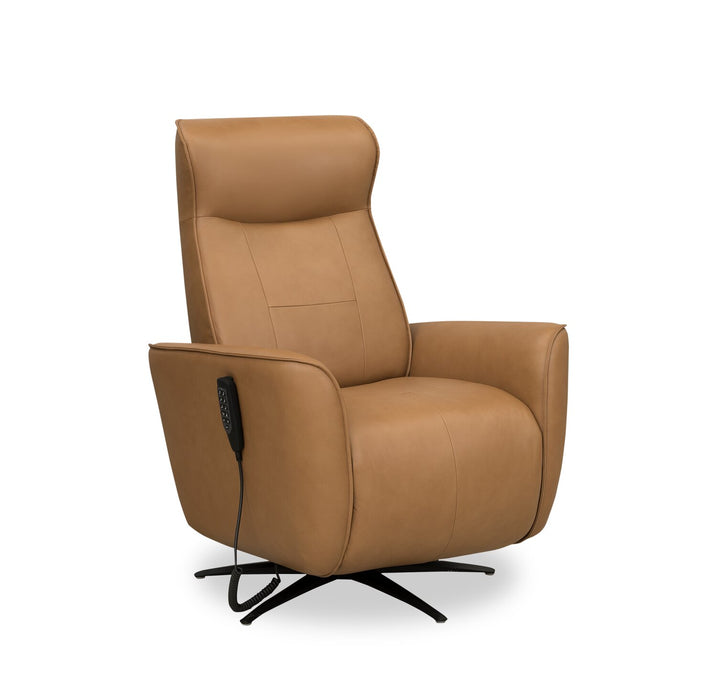 Serene 31\" Genuine Leather Power Reclining Massage Chair with Power Headrest and Heated Seat - Tan