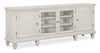 Baron 82” Rustic Pine TV Stand with Storage and Cable Management for TVs up to 90” - Alabaster