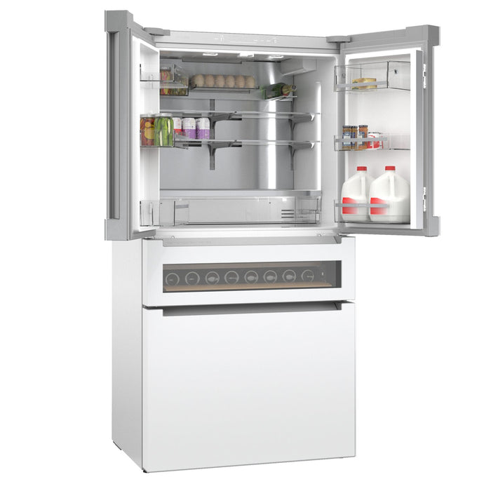 Bosch 800 Series 36\" 20.5 Cu. Ft. Counter-Depth French Door Refrigerator with Dual Compressor - White 