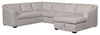 Envy 3-Piece Right-Facing Chenille Fabric Sleeper Sectional with Storage Chaise - Fog Grey