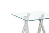 Briar 22" Modern Glass Top End Table - Silver | Table de bout moderne Briar de 22 po avec dessus en verre - argentée