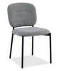 Luka Dining Chair with Boucle Fabric, Metal - Grey | Chaise de salle à manger Luka en tissu bouclé et en métal - grise