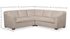 Envy 3-Piece Chenille Fabric Sectional - Almond Beige | Sofa sectionnel Envy 3 pièces en tissu de chenille - beige amande