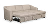Envy 2-Piece Right-Facing Chenille Fabric Sleeper Sectional with Storage Chaise - Almond Beige | Sofa-lit sectionnel de droite Envy 2 pièces en tissu de chenille avec fauteuil long de rangement - beige amande