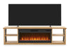Wendel 80" Electric Fireplace Tv Stand with Storage for TVs up to 85" – Natural Oak  | Meuble pour téléviseur Wendel de 80 po avec foyer électrique et rangement pour téléviseurs jusqu’à 85 po - chêne naturel