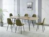 Joss 7pc Dining Set with Table & 6 Chairs - 63-86.5"W Butterfly Extension, Metal  - Natural/Green | Ensemble de salle à manger Joss 7 pièces avec table et 6 chaises - rallonge papillon 63 po à 86,5 po (L), métal - naturel et vert