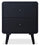 Milan Bedside 2-Drawer Nightstand, Mid-Century Modern,  22"W x 26"H - Black