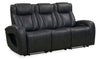 Shaquille O’Neal Home Titan 92" Genuine Leather Power Reclining Sofa with Shaq-o-pedic Comfort – Black | Sofa à inclinaison électrique Titan de Shaquille O’Neal Home de 92 po en cuir véritable avec confort Shaq-o-pedic - noir
