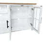 Sterling 95.83" Modern TV Stand with Storage and Cable Management for TVs up to 100" – Brown & White | Meuble pour téléviseur moderne Sterling de 95.83 po avec rangement et système de gestion des câbles pour téléviseurs jusqu’à 100 po - brun et blanc