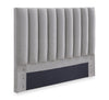 Amos Upholstered Platform Bed in Grey Fabric with Channelled Headboard - King Size | Lit plateforme Amos rembourré en tissu gris avec tête de lit à canaux - format très grand lit
