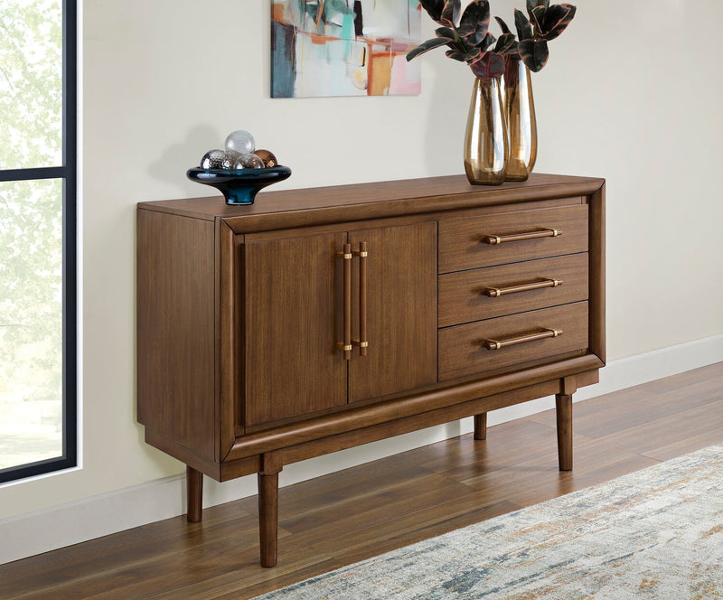 Ember Dining Server with Storage & Drawers, 56\"W - Brown