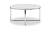 Sampson 34" Modern Round Marble Coffee Table - White | Table à café ronde moderne Sampson en marbre de 34 po - blanc | SAMWHCTR