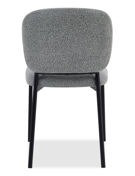 Luka Dining Chair with Boucle Fabric, Metal - Grey