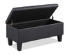 James 39.25" Faux Leather Storage Ottoman - Black | Pouf de rangement James de 39,25 po en similicuir - noir