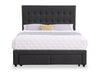 Beck Upholstered Storage Bed in Dark Grey Fabric, Button Tufted - Full Size | Lit rembourré Beck en tissu gris foncé avec rangement et capitonnage à boutons - format lit double