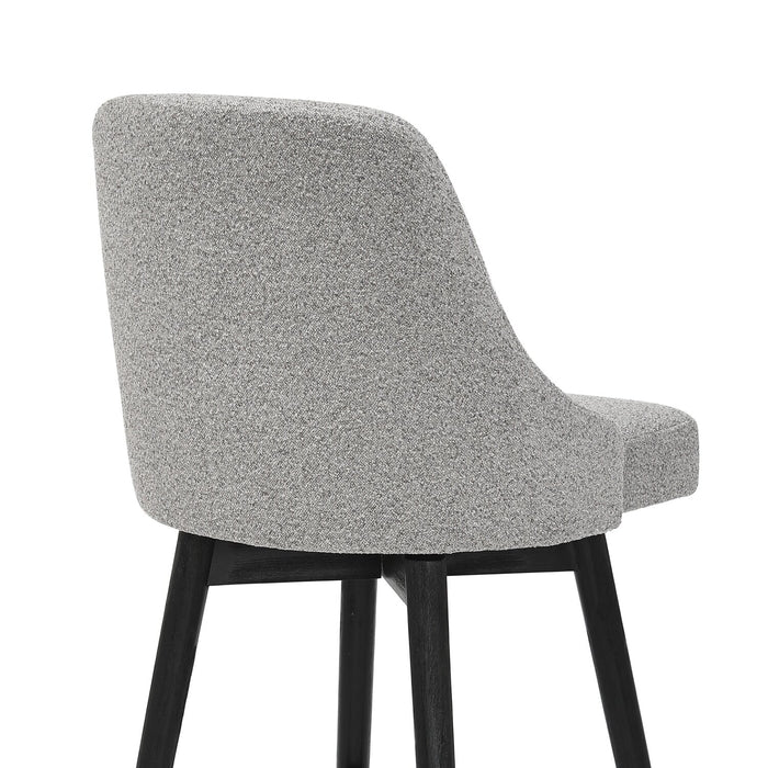Nash Counter-Height Stool with Swivel Seat & Polyester Fabric, 26.5\"H, Wood & Metal - Grey