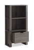 Oscar Owen 22.5" 2-Shelf Bookcase with File Drawer - Grey|Bibliothèque Oscar Owen de 22,5 po à deux tablettes avec tiroir classeur - grise