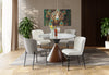 Alwin Dining Table with Sintered Stone Top, Hourglass Base with Gold Accent - 47.25"W Round - Brown | Table de salle à manger Alwin avec dessus en pierre frittée, base en forme de sablier et touches dorées - 47,25 po (L), ronde - brune