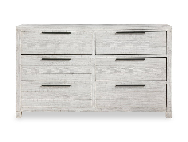 Haven 6pc Bedroom Set with Panel Bed, Dresser, Mirror & Nightstand, White - Queen Size