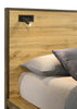 Silas Platform Bed with Headboard & Frame, LED, Rustic Brown - Full Size | Lit plateforme Silas brun rustique avec tête de lit, cadre et éclairage à DEL - format lit double