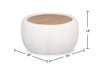 Rio 36" Chenille Fabric Cocktail Ottoman with Wood Top and Legs - Alabaster White | Pouf table à café Rio de 36 po en tissu de chenille avec dessus et pattes en bois - blanc albâtre