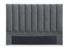 Amos Upholstered Headboard in Charcoal Fabric, Channelled - Queen Size | Tête de lit rembourrée Amos en tissu anthracite en canaux - format grand lit