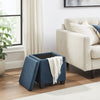 Ottawa 14.75" Square Fabric Storage Ottoman - Navy|Pouf de rangement carré Ottawa de 14,75 po en tissu - bleu marine