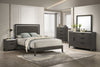 Sable Panel Bed with Headboard & Frame, Dark Grey - Full Size | Lit à panneaux Sable gris foncé avec tête de lit et cadre de lit - format lit double