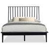 Milan Platform Bed with Headboard & Frame,  Mid-Century Modern, Black - Full Size | Lit plateforme Milan de style moderne du milieu du 20e siècle avec tête de lit et cadre de lit, noir - format lit double