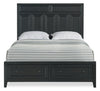 Casa Panel Bed with Headboard & Frame, Wood, Black - Queen Size | Lit à panneaux Casa en bois avec tête de lit et cadre de lit, noir - format grand lit
