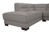 Citadel 3-Piece Left-Facing Top-Grain Genuine Leather Sectional with Wood Legs - Grey | Sofa sectionnel de gauche Citadel 3 pièces en cuir véritable de qualité supérieure avec pattes en bois - gris