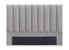 Amos Upholstered Platform Bed in Grey Fabric with Channelled Headboard - King Size | Lit plateforme Amos rembourré en tissu gris avec tête de lit à canaux - format très grand lit