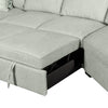 Scott Living Haven 3-Piece Right-Facing Chenille Fabric Cuddler Sleeper Sectional - Seafoam Blue | Sofa-lit sectionnel enveloppant de droite Haven de Scott Living 3 pièces en tissu de chenille - bleu écume de mer