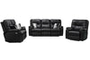Made in Canada Dawson 87" Genuine Leather Power Reclining Sofa with USB Port and Accent Pillows - Black | Sofa à inclinaison électrique Dawson de 87 po fabriqué au Canada en cuir véritable avec port USB et oussins décoratifs - noir