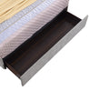 Amos Upholstered Storage Bed in Grey Fabric with Channelled Headboard & 3 Built-in Drawers - King Size | Lit de rangement Amos rembourré en tissu gris avec tête de lit à canaux et 3 tiroirs intégrés - format très grand lit