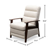Bree 28.5" Linen-Look Fabric Pushback Reclining Accent Chair with Wood Armrests and Legs - Beige | Fauteuil d’appoint à inclinaison par poussée Bree de 28,5 po en tissu d’apparence lin avec accoudoirs et pattes en bois - beige