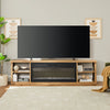 Wendel 80" Electric Fireplace Tv Stand with Storage for TVs up to 85" – Natural Oak  | Meuble pour téléviseur Wendel de 80 po avec foyer électrique et rangement pour téléviseurs jusqu’à 85 po - chêne naturel